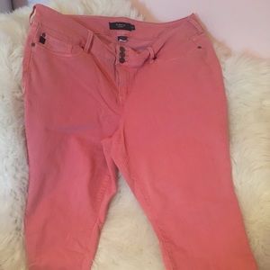 Torrid size 24 Coral color skinny jeans